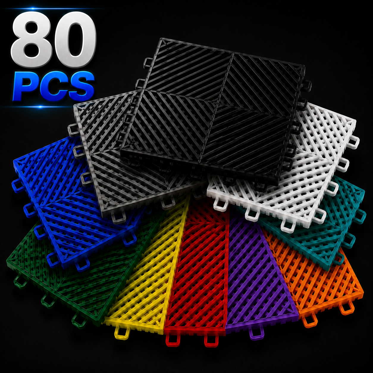Interlocking Garage Tiles – 80 Pack (12.8m²)