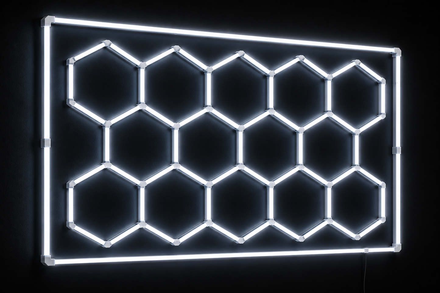 15 Hexagon LED Garage Light Kit with Border