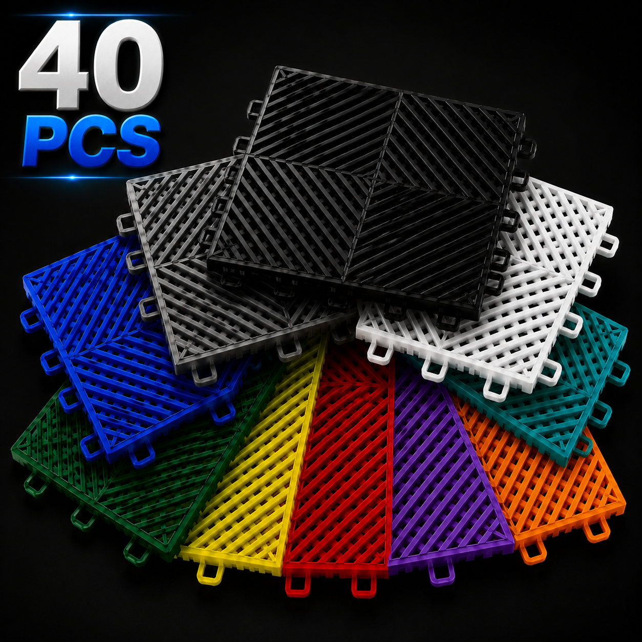 Interlocking Garage Tiles – 40 Pack (6.4m²)