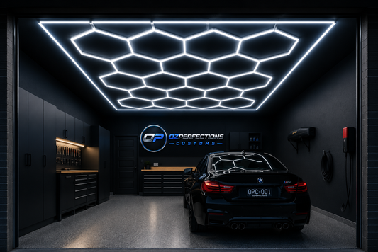 15 Hexagon LED Garage Light Kit with Border